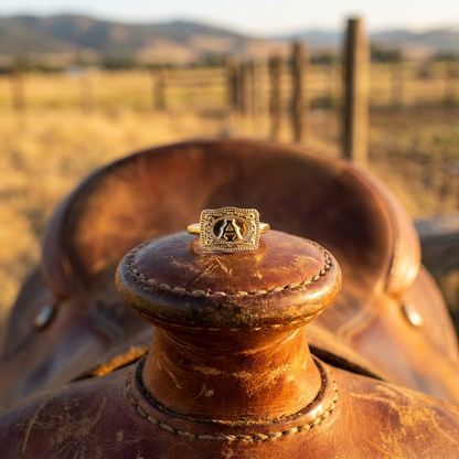 Flint & Feather — Country Initial Ring